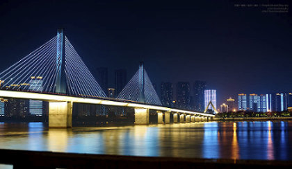 Yangtze River Bridge Nightscene, Changsha, Hunan