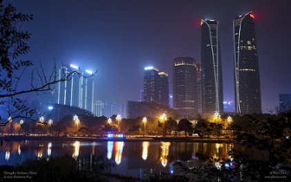 Chengdu Skyscrapers Night Scene | 成都 - 交子大道
