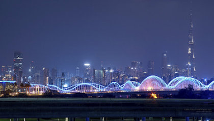 The Meydan Bridge and Burj Khalifa