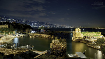 The Sea Castle at Night, Byblos, Lebanon